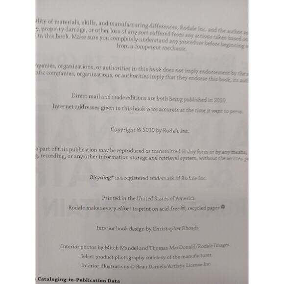 2010 The Bicycling Guide to Complete Bicycle Maintenance and Repair Todd Downs - Picture 8 of 16